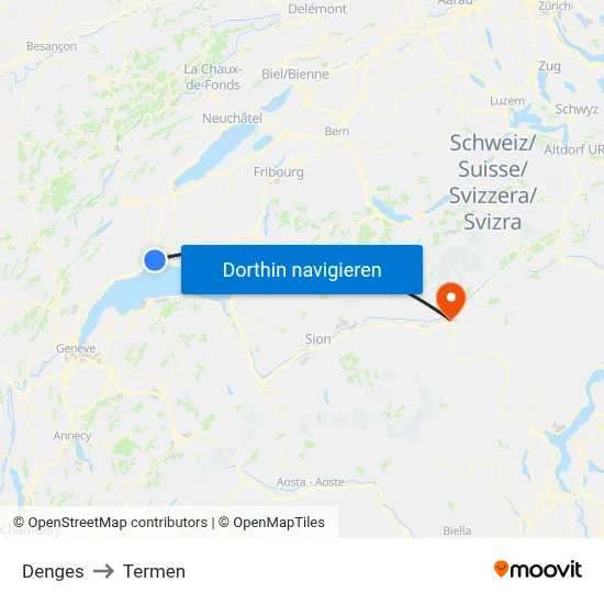 Denges to Termen map