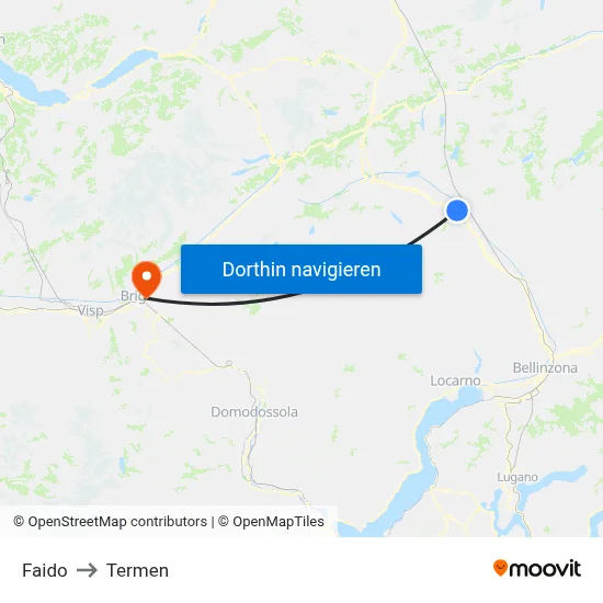 Faido to Termen map