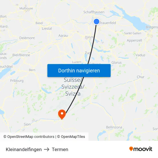 Kleinandelfingen to Termen map