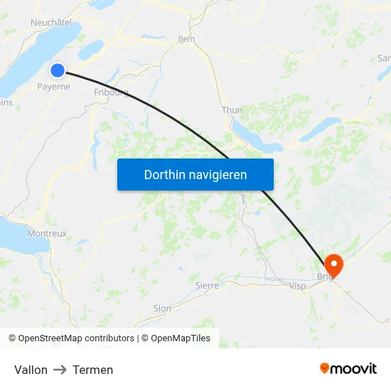 Vallon to Termen map