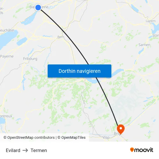 Evilard to Termen map