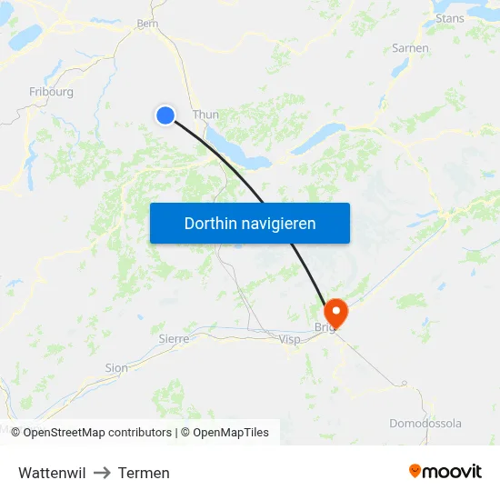Wattenwil to Termen map