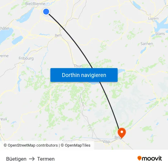 Büetigen to Termen map