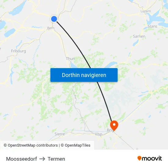 Moosseedorf to Termen map
