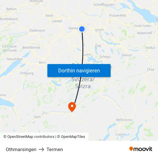 Othmarsingen to Termen map