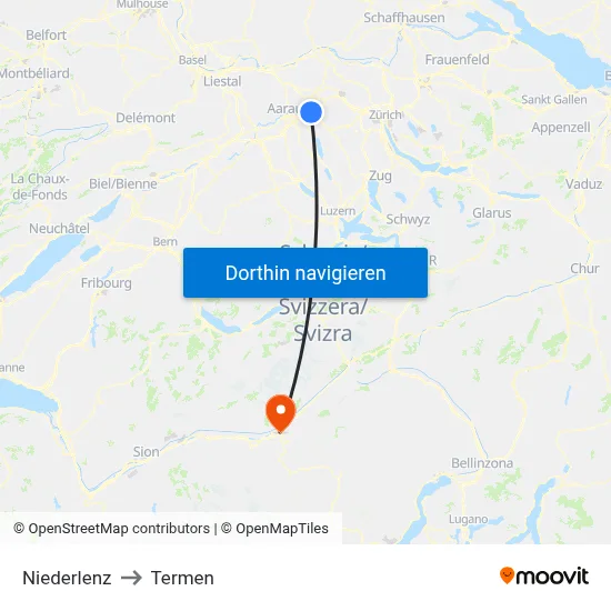 Niederlenz to Termen map