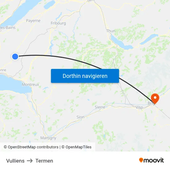 Vulliens to Termen map