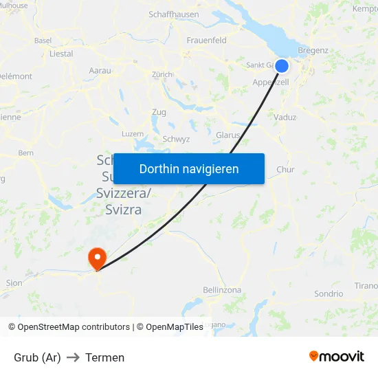 Grub (Ar) to Termen map