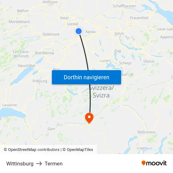 Wittinsburg to Termen map