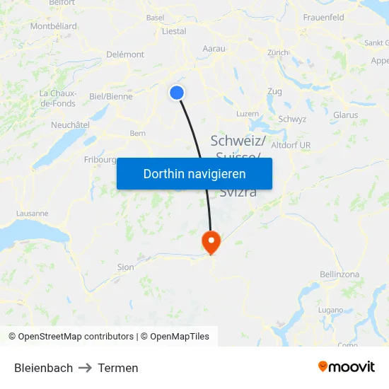 Bleienbach to Termen map