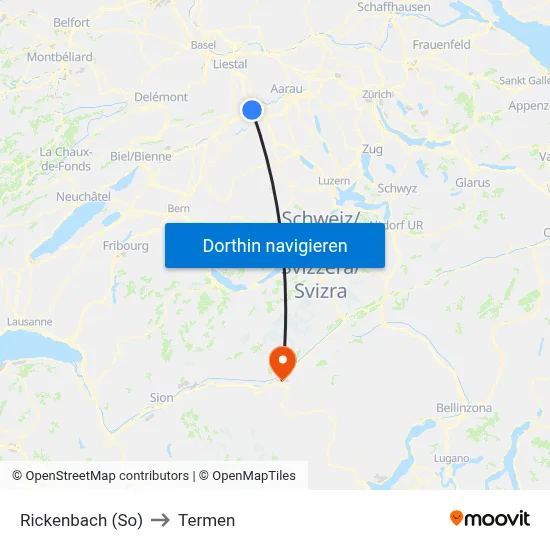 Rickenbach (So) to Termen map