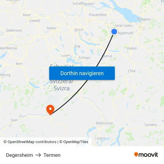 Degersheim to Termen map