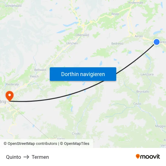 Quinto to Termen map