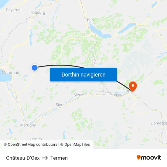 Château-D'Oex to Termen map