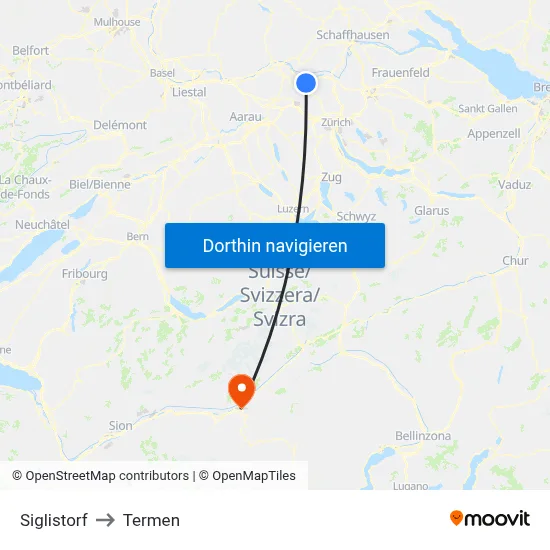 Siglistorf to Termen map