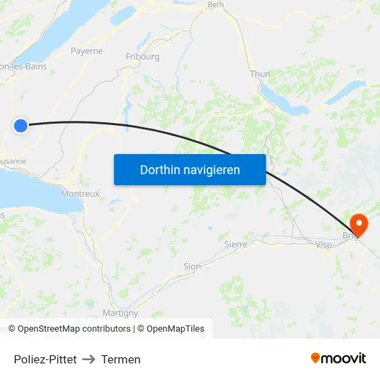Poliez-Pittet to Termen map