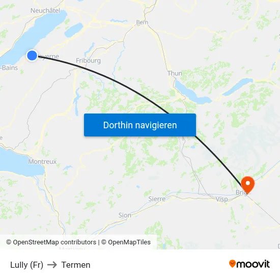 Lully (Fr) to Termen map