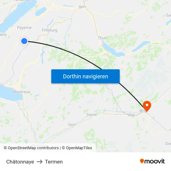 Châtonnaye to Termen map