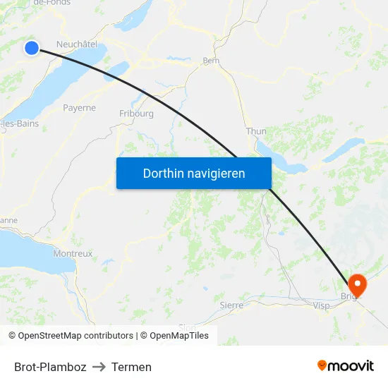 Brot-Plamboz to Termen map