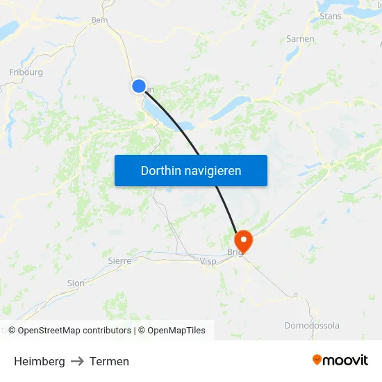 Heimberg to Termen map