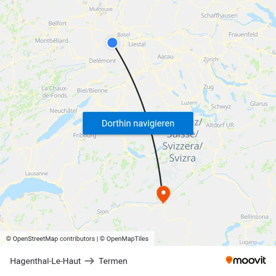 Hagenthal-Le-Haut to Termen map