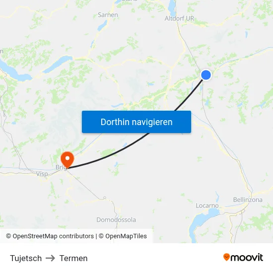 Tujetsch to Termen map