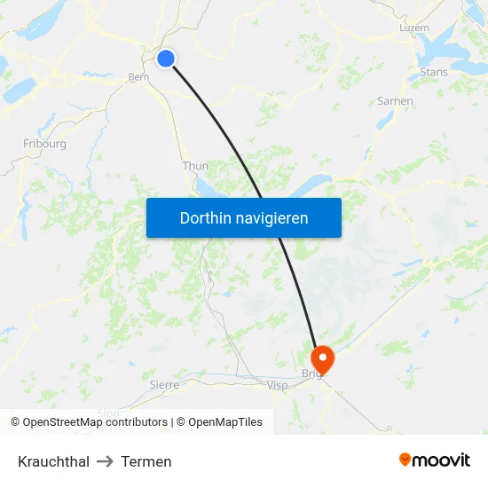 Krauchthal to Termen map