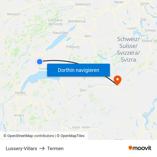 Lussery-Villars to Termen map