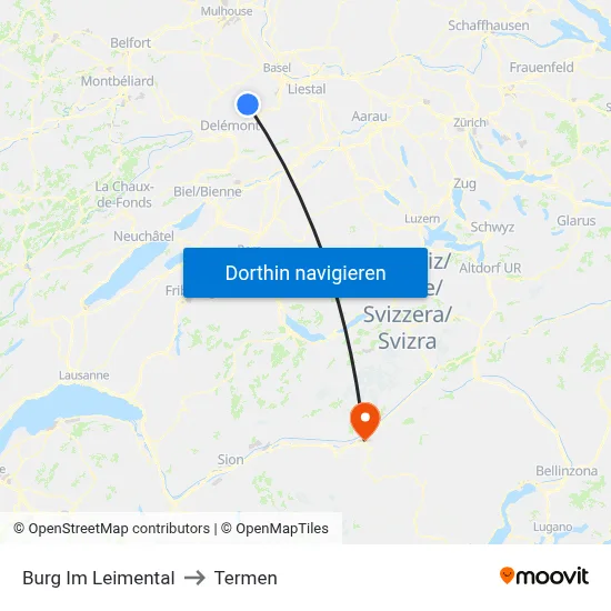 Burg Im Leimental to Termen map