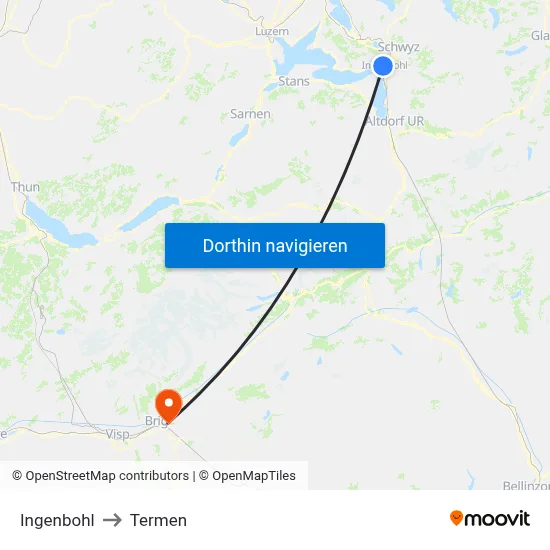 Ingenbohl to Termen map