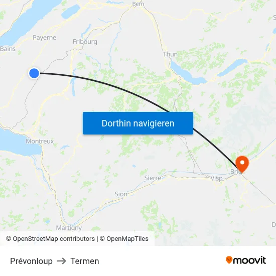 Prévonloup to Termen map