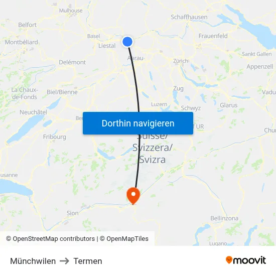 Münchwilen to Termen map