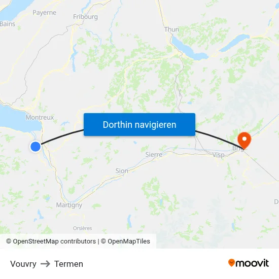 Vouvry to Termen map