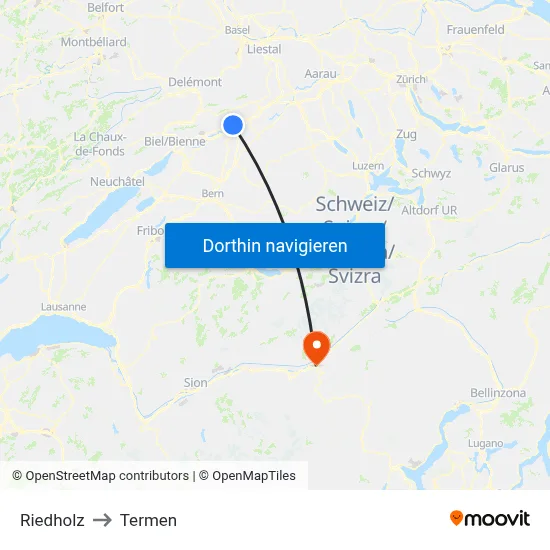 Riedholz to Termen map