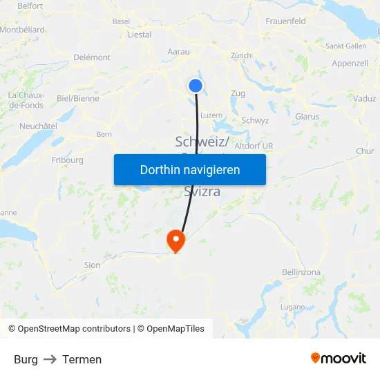 Burg to Termen map