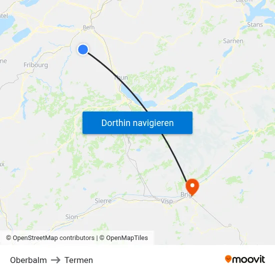 Oberbalm to Termen map