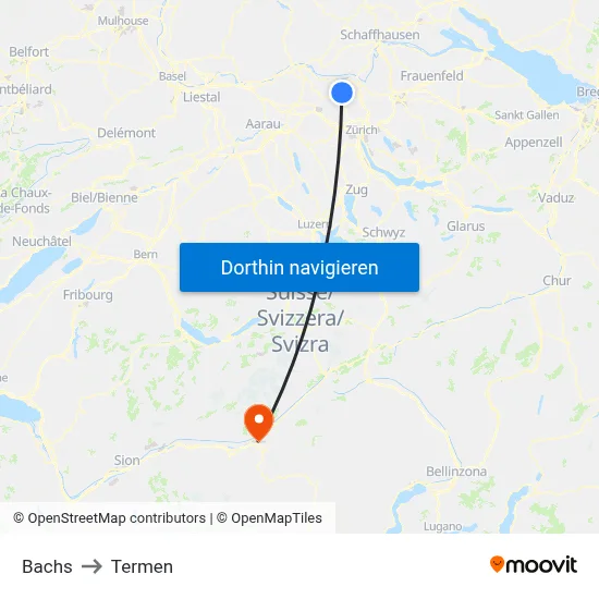 Bachs to Termen map