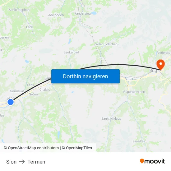 Sion to Termen map