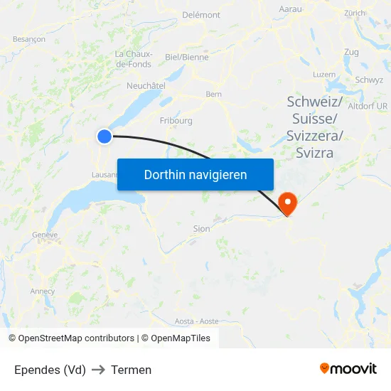 Ependes (Vd) to Termen map