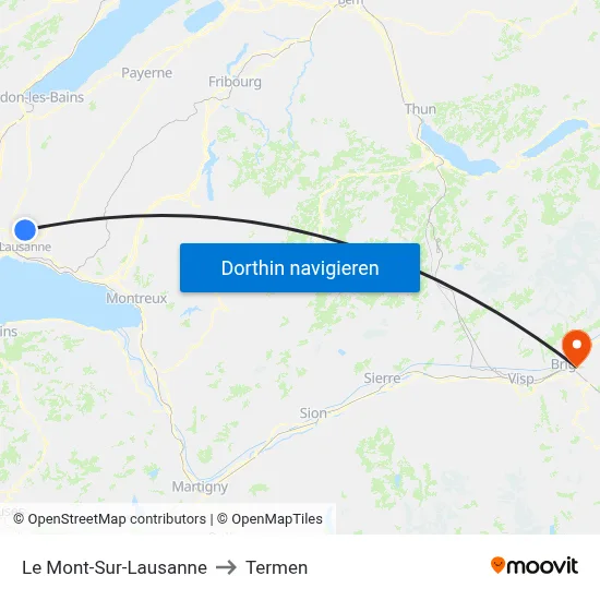 Le Mont-Sur-Lausanne to Termen map