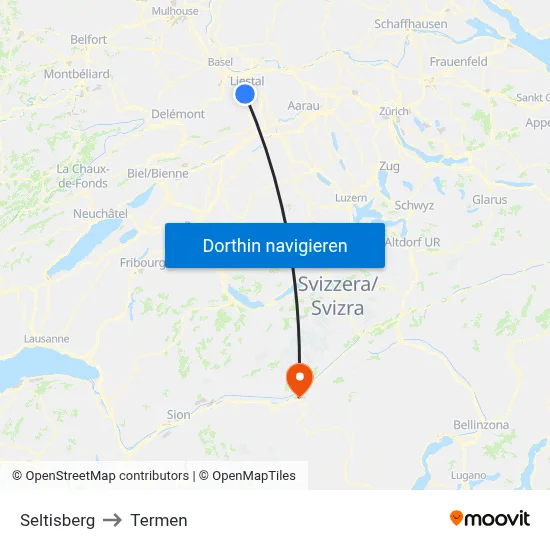 Seltisberg to Termen map