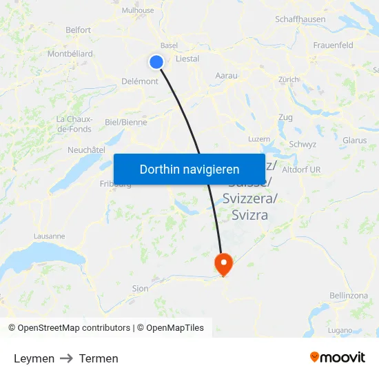 Leymen to Termen map