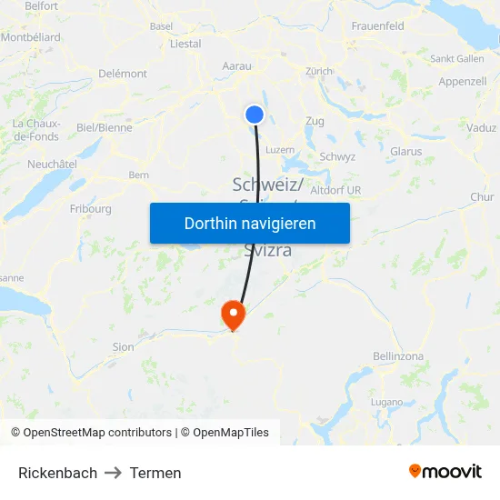 Rickenbach to Termen map