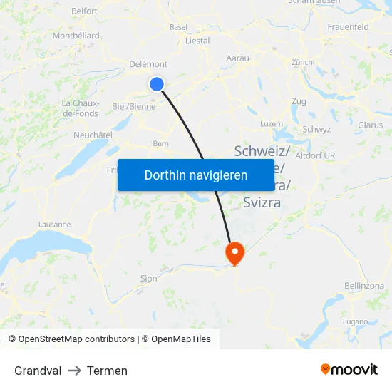 Grandval to Termen map