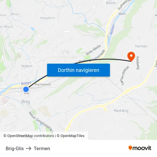 Brig-Glis to Termen map