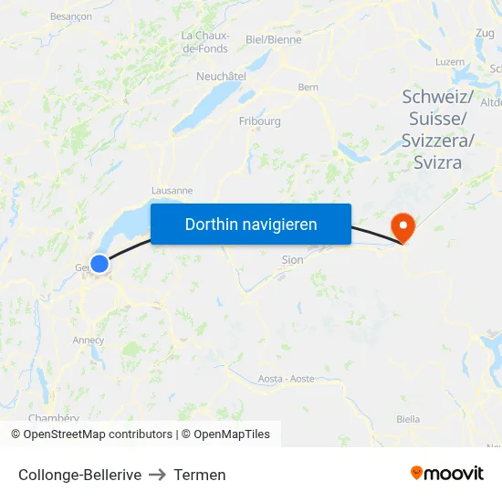 Collonge-Bellerive to Termen map