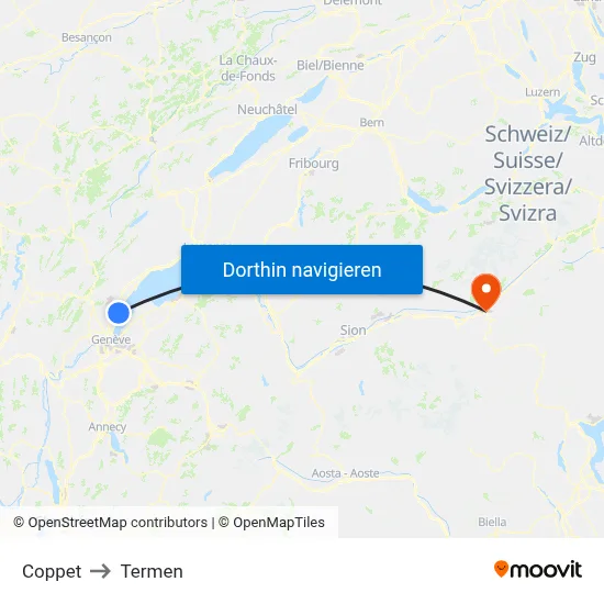 Coppet to Termen map