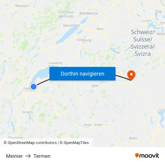 Meinier to Termen map