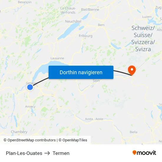 Plan-Les-Ouates to Termen map