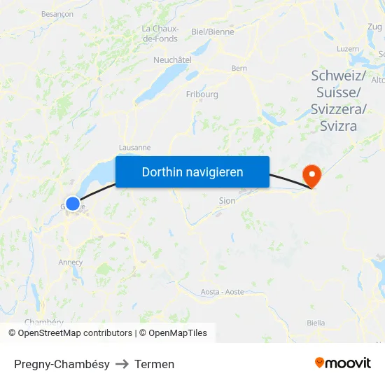 Pregny-Chambésy to Termen map